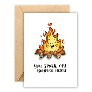 Heart Bonfire Spark • Greeting Card