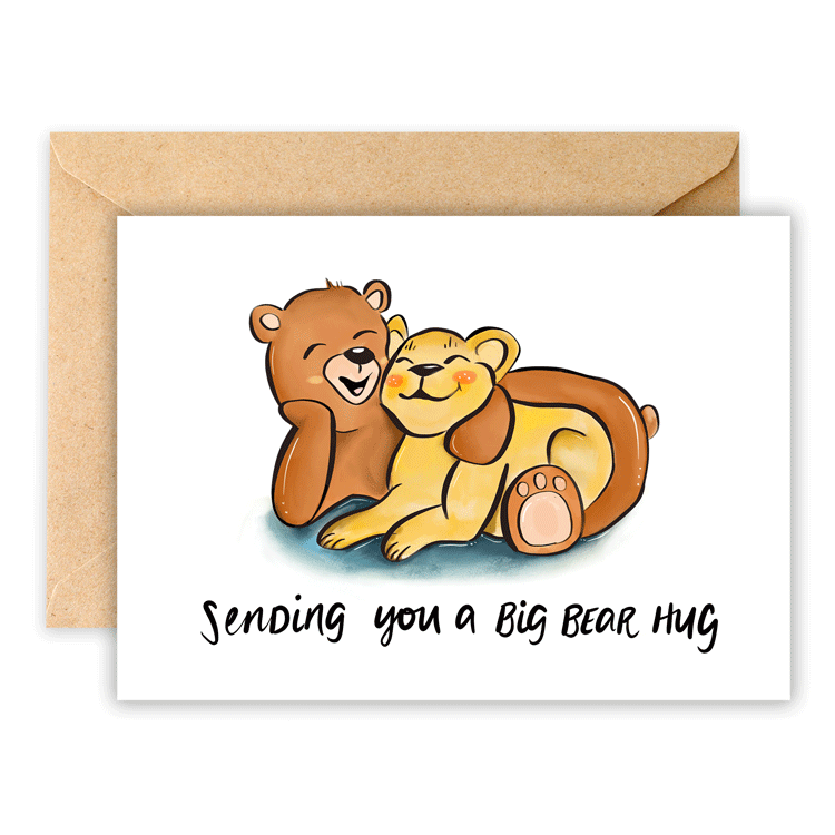 Bear Lion Hug • Greeting Card