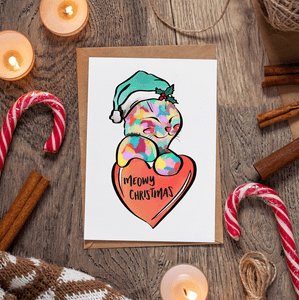 Meowy Christmas Cat • Greeting Card