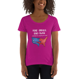 Make America Kind Again • Ladies' Scoopneck T-Shirt