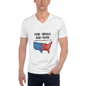Make America Kind Again • Unisex V-Neck T-Shirt